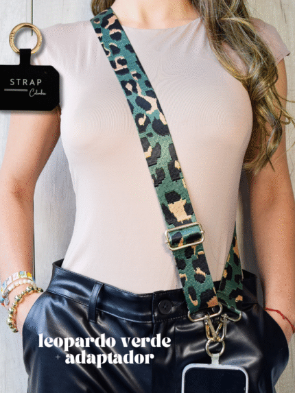 COMBO Strap Leopardo Verde + Adaptador